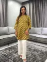 Olive Bloom Pure Cotton Printed Tunic