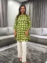 Olive Arc Pure Cotton Printed Tunic