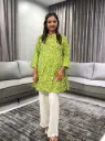 Olive Blossom Pure Cotton Printed Tunic