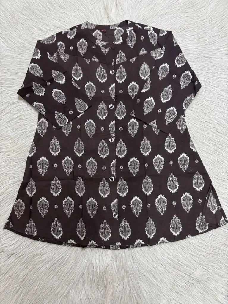 Espresso Paisley Pure Cotton Printed Tunic
