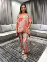 Blush Patchwork Premium Discharge Rayon Co-Ord Set