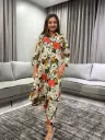 Midnight Floral Printed Pure Cotton Kurta Set