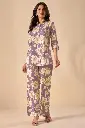 Lavender Floral Printed Pure Cotton Co-Ord Set