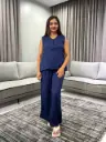 Midnight Blue Georgette Crush Co-Ord Set