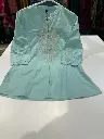 Mint Leaf Embroidered Pure Cotton Tunic