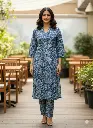 Indigo Floral Pure Cotton Co-Ord Set