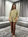 Olive Heritage Pure Crepe Co-Ord Set