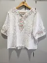 Classic White Embroidered Soft Linen Top