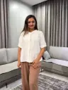Pristine White Floral Embroidered Soft Linen Top