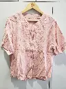 Blush Pink Floral Embroidered Soft Linen Top