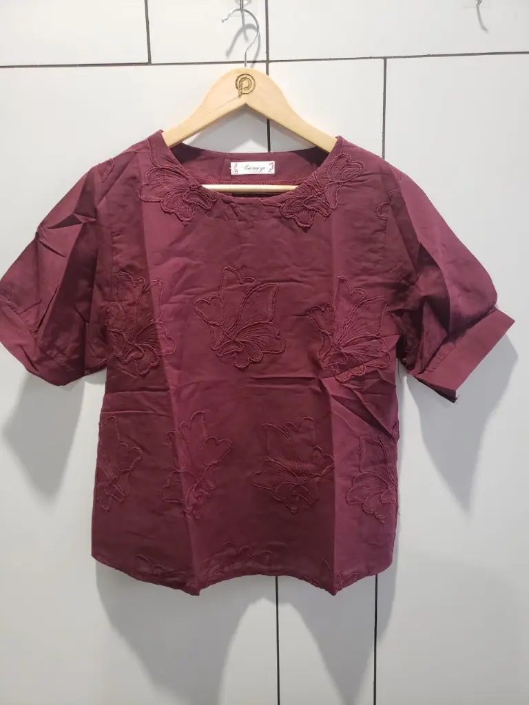 Wine Blossom Premium Soft Linen Top