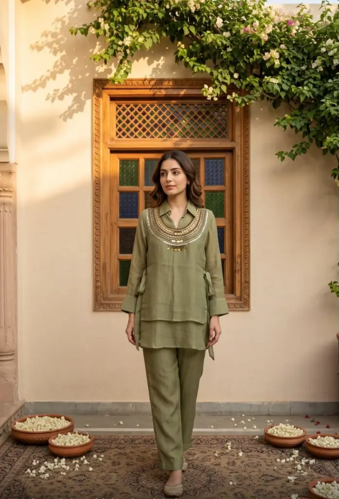 Olive Grace Pure Glass Tissue Co-ord Set