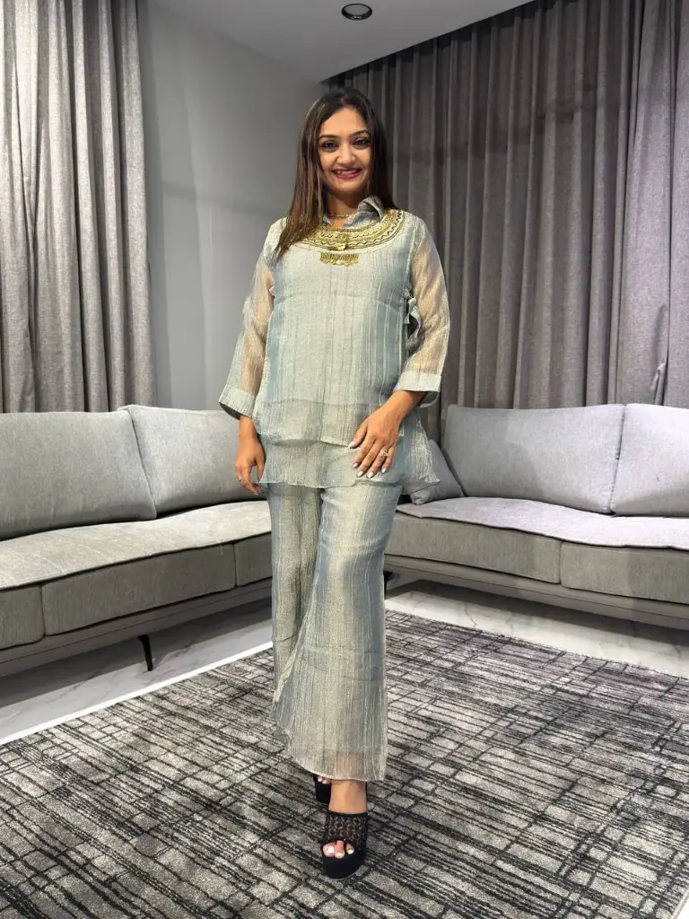 Smoky Grey Luxe Pure Glass Tissue Co-ord Set