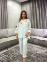 Sky Bloom Pure Chanderi Co-ord Set