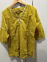 Mustard Yellow Bandhani Print Cotton Tunic