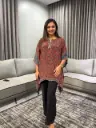 Rust Heritage Natural Crepe Kaftan Top