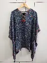 Indigo Blue Ajrakh Printed Natural Crepe Kaftan Top