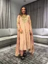 Blush Pink Crush Glass Tissue Hand Worked Kurta Set