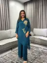 Teal Green Pure Chinon Co-Ord Set