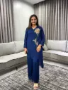 Navy Blue Pure Chinon Co-Ord Set