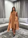Mocha Glow Banarasi Mull Chanderi Kurta Set