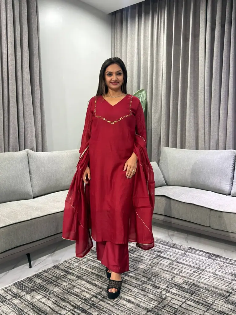 Ruby Grace Banarasi Mull Chanderi Kurta Set