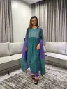 Peacock Aura Banarasi Mull Chanderi Kurta Set