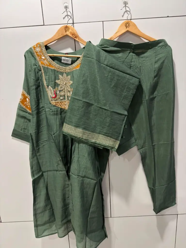 Premium Banarasi Mull Chanderi Peacock Heritage Kurta Set