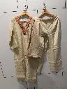 Ivory Vintage Hand Work Banarasi Mull Chanderi Kurta Set