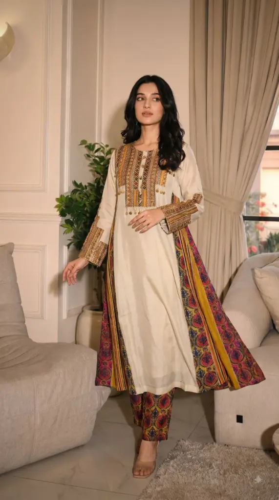 Ivory Heritage Crepe Kurta Set