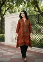 Rust Teal Stonework Muslin Set