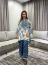 Royal Indigo Floral Muslin Co-ord Set