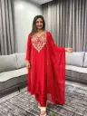 Ruby Red Goldwork Festive Kurta Set