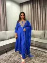 Royal Sapphire Embroidered Tissue Kurta Set