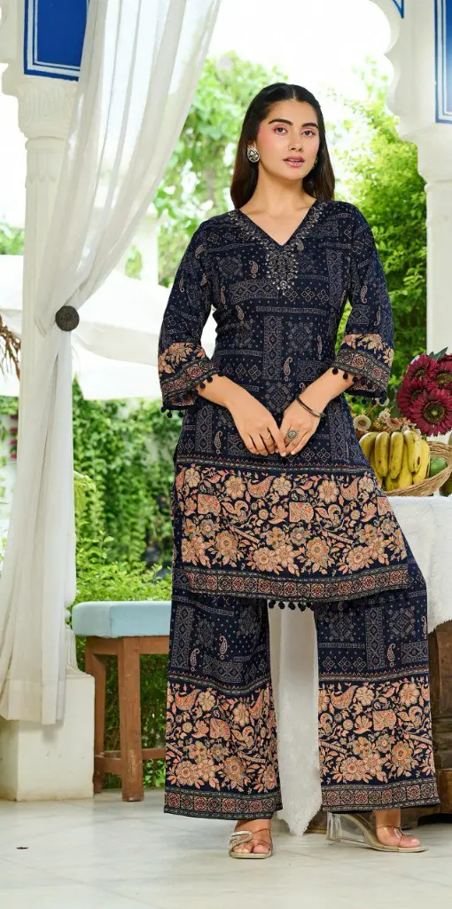 Midnight Bloom Discharge Rayon Co-Ord Set