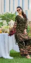 Olive Green Floral Discharge Rayon Co-ord Set