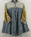 Slate Blue & Cream Geometric Ajrakh Print Pure Muslin Tunic
