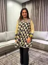 Premium Muslin Geometric Flared Tunic