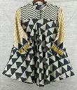 Premium Muslin Geometric Flared Tunic