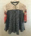 Premium Navy & Coral Muslin Tunic