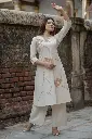 Premium Ivory Floral Embroidered Flex Cotton Kurta Set