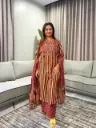 Royal Maroon Printed Cotton 3-piece Set