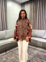 Rust & Beige Kalamkari Print Pure Cotton Shirt