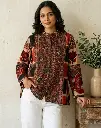 Rust & Beige Kalamkari Print Pure Cotton Shirt