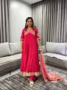 Rani Pink Zari Anarkali Set