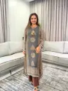 Charcoal & Chocolate Brown Ajrakh Printed Viscose Muslin Kurta Set