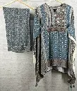 Slate Blue Ajrakh Printed Natural Crepe Kaftan Set