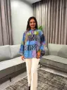 Indigo Patchwork Pure Cotton Top