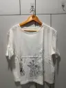 Off-White Oriental Sketch Printed Imported Linen Top