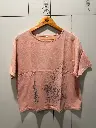 Blush Pink Oriental Sketch Printed Imported Linen Top
